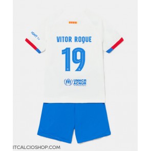 Barcelona Vitor Roque #19 Seconda Maglia Bambino 2023-24 Manica Corta (+ Pantaloni corti)